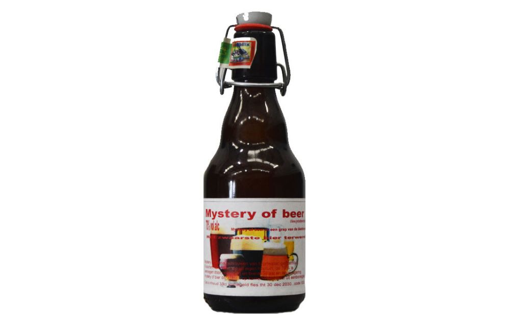 Garrafa da cerveja Mistery of Beer, a cerveja com maior teor alcoólico do mundo