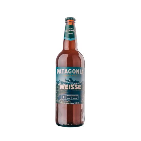 Uma garrafa de cerveja Weizenbier da marca Patagonia
